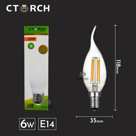 Lampa led "CTORCH" lyustra sem spral 6w E14 (sary)