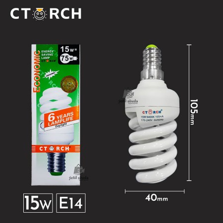 Lampa spiral "CTORCH" (econom) 15w E14 (ak)