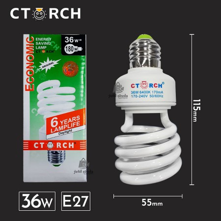 Lampa spiral "CTORCH" (econom) 36w E27 (ak)