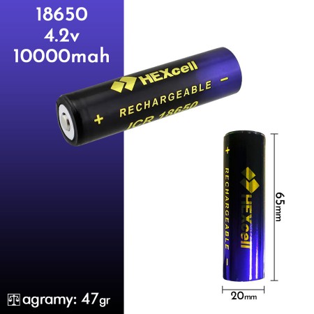 Akummulyator batarey Hexcell 10000mah 4.2V