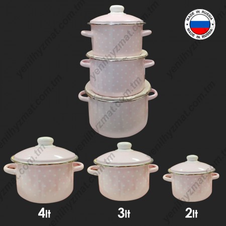 3-li kastryul toplumy (gulgune pitno) 2,3,4lt